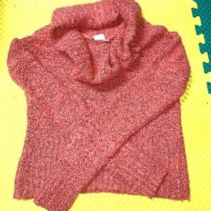 Peach Cowl Neck Sweater